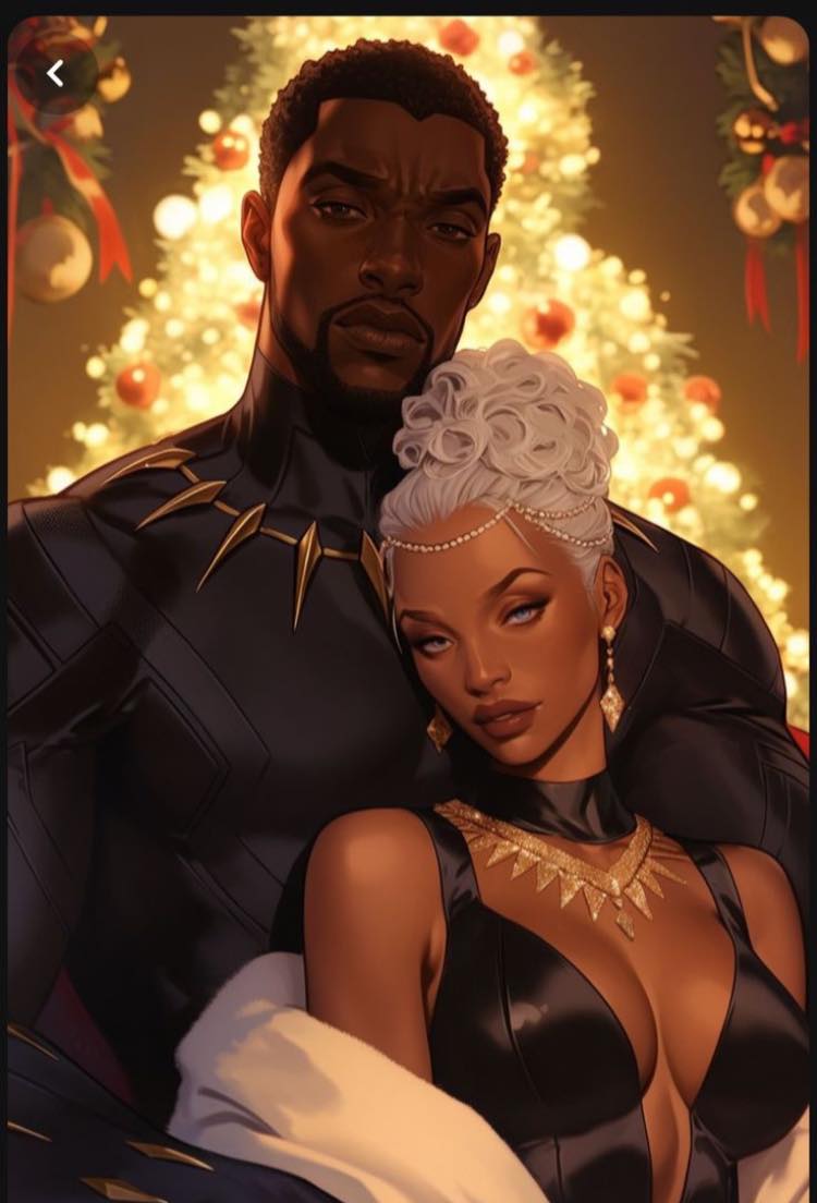 Black Panther Holiday Portrait Print Poster