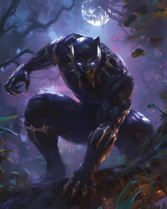Black Panther Jungle Art Print Poster