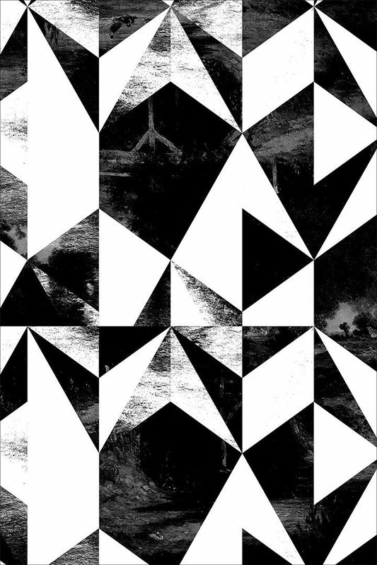 Black And White Contemporary Symbopl Painting Jigsaw Puzzle
