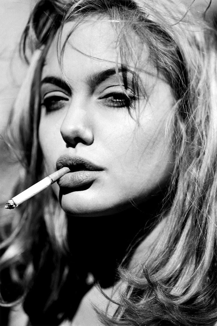 Black And White Smoking Woman Smoke Effect Wall Art Home Decor Poster