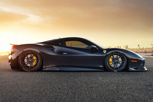 Black Ferrari 488 Gtb Sports Car Gravel Road Art Wall Decor Jigsaw Puzzle