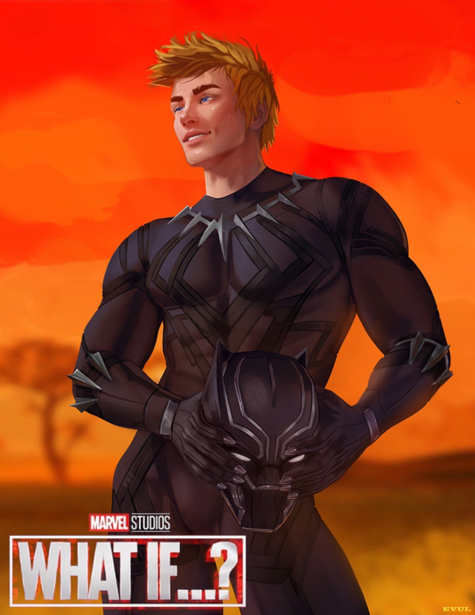 Black Panther Holding Helmet 732 Print Poster
