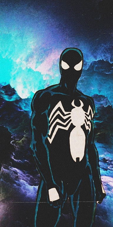 Black Suit Spider Man 349 Print Poster