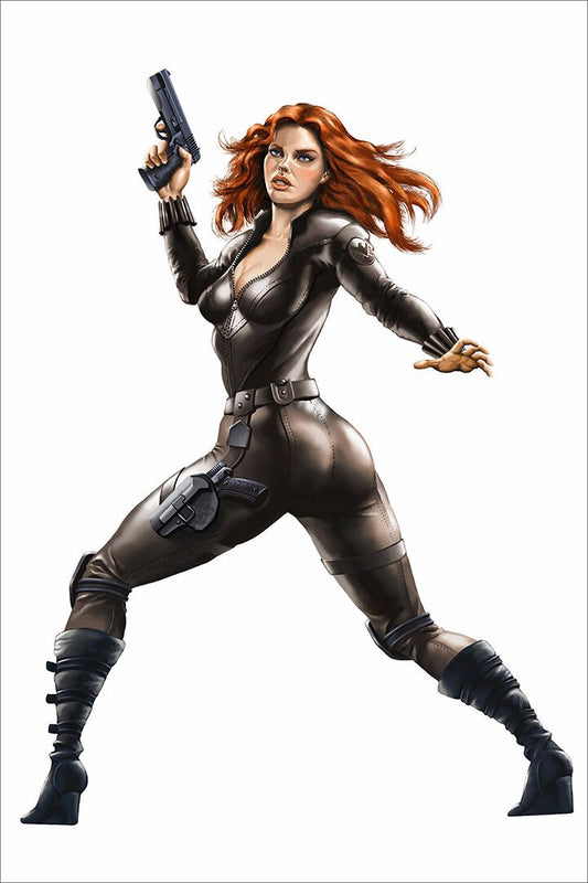 Black Widow Anime Style Cross Guns Art Home Decor Jigsaw Puzzle