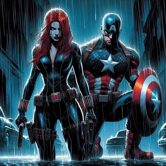 Black Widow Captain America Activity 317 Print Poster