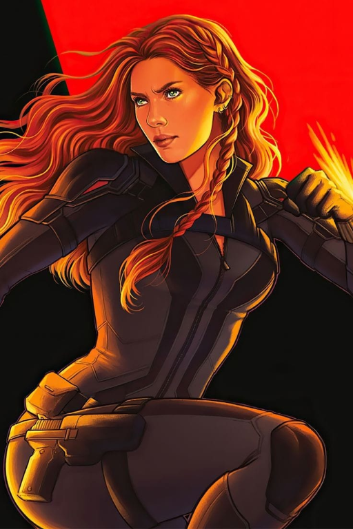 Black Widow Comic Pose 8732 Jigsaw Puzzle