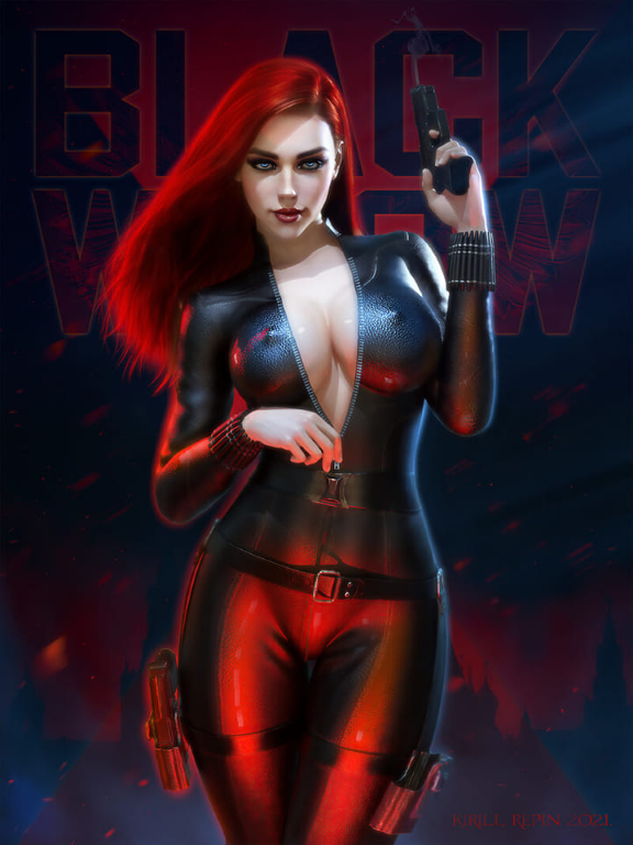 Black Widow Gun Artwork 8472 Jigsaw Puzzle