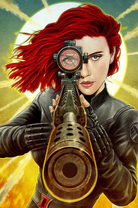 Black Widow Movie Comic Film Action Painting Print Jigsaw Puzzle