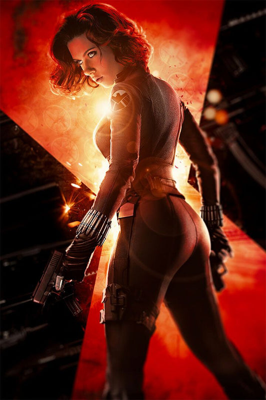 Black Widow Movie Superhero Action Painting Jigsaw Puzzle