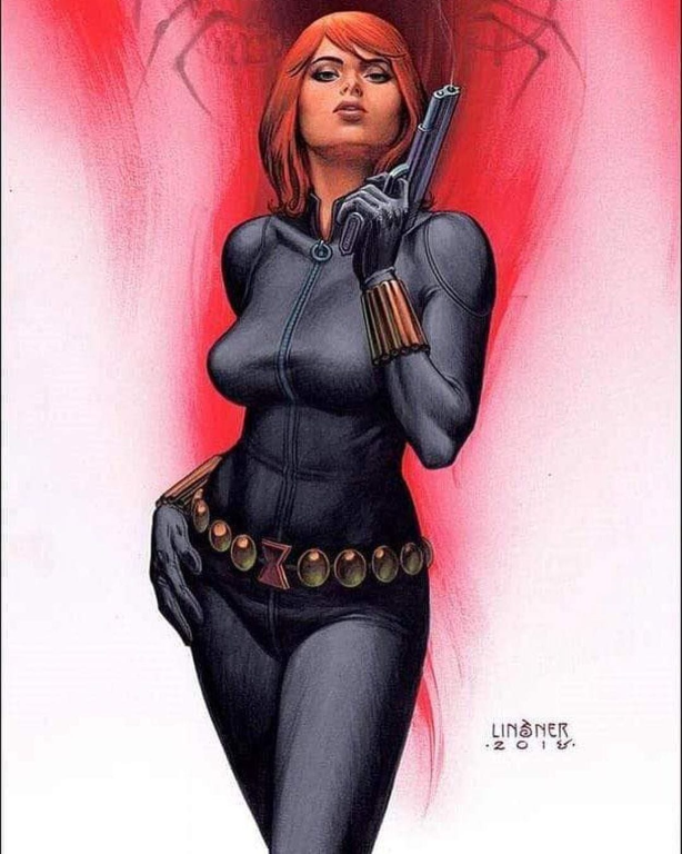 Black Widow Red Background 01 Jigsaw Puzzle