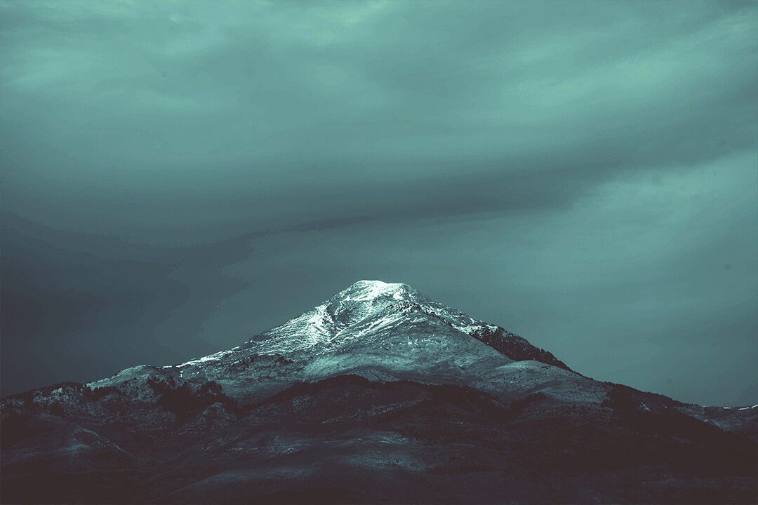Black And Teal Mountains Art Wall Decor Jigsaw Puzzle