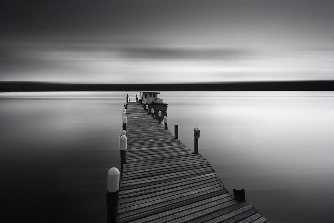Black And White Jigsaw Puzzle Wooden Pier Over Sea Art Wall Decor Jigsaw Puzzle