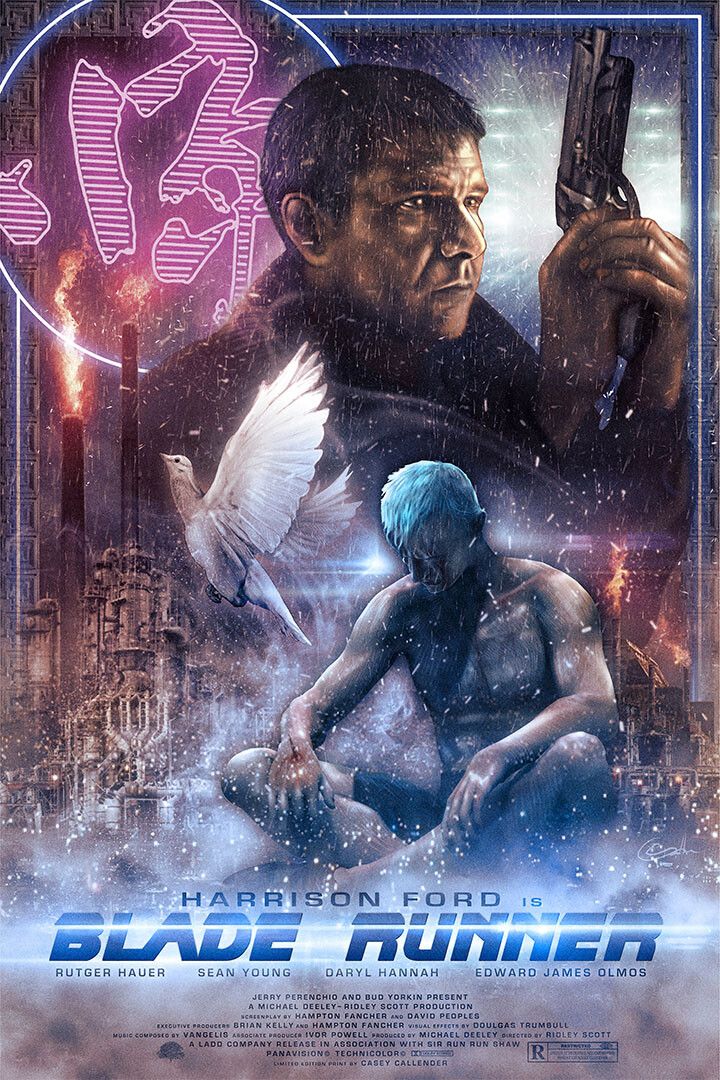 Blade Runner Harrison Ford Rutger Hauer Art Home Magnet