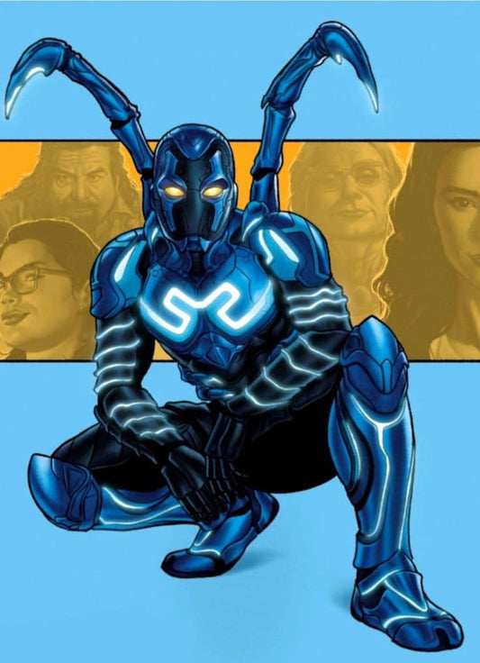 Blue Suited Superhero Print Poster