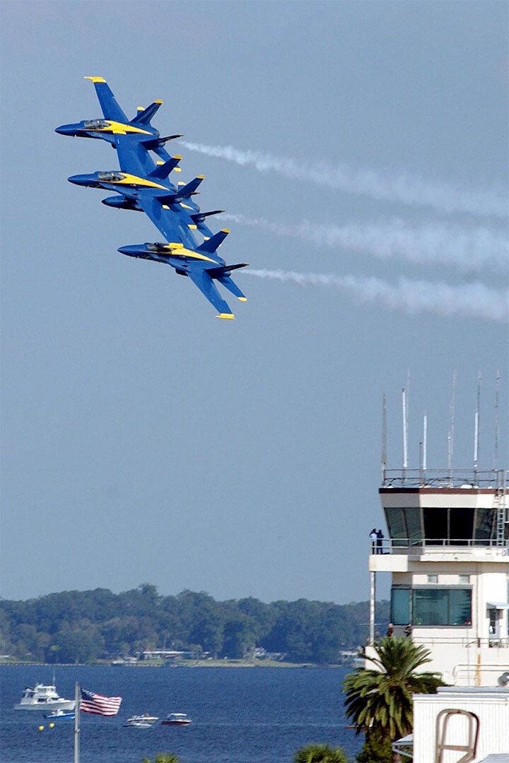 Blue Angels Flying In Formation Painting Jigsaw Puzzle