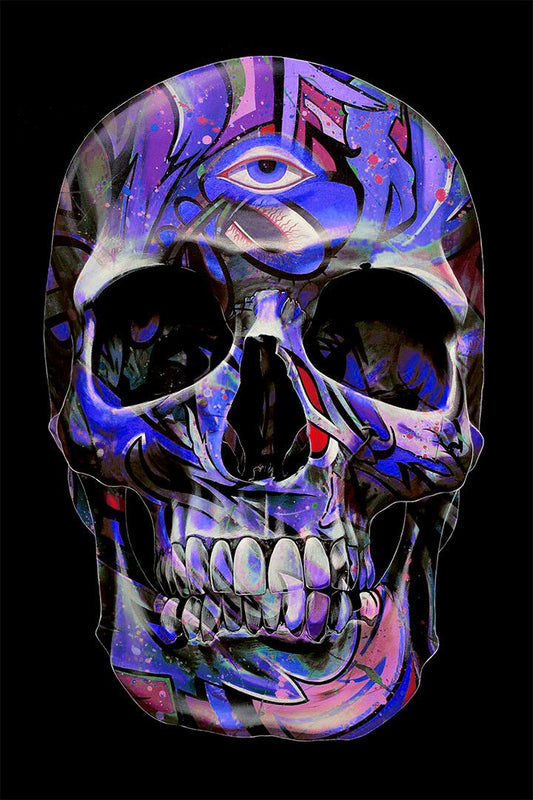Blue Skull Death Fantasy Artwork Print Painting Wall Art Decor Jigsaw Puzzle