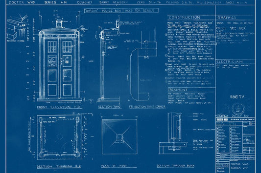Blueprint Dr Who Time Machine Document Jigsaw Puzzle