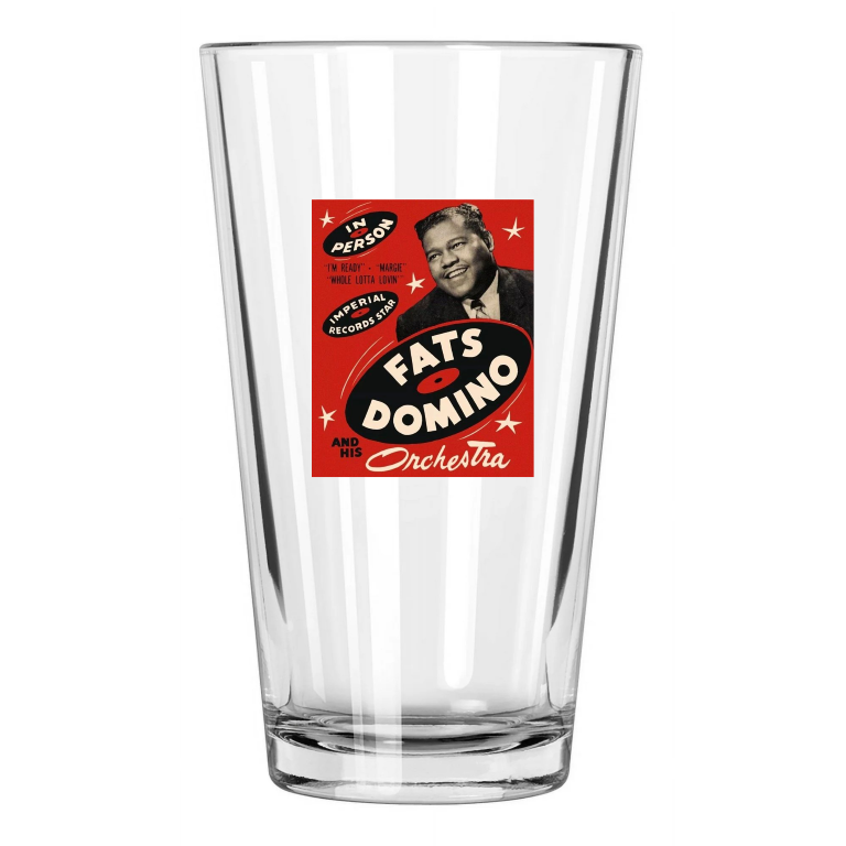 Blues Artist Antoine Fats Domino Music Promotional Pint Beer Drinking Glass