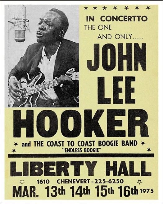 Blues Jazz Singer John Lee Hooker Glossy Magnet At Liberty Hall Magnet