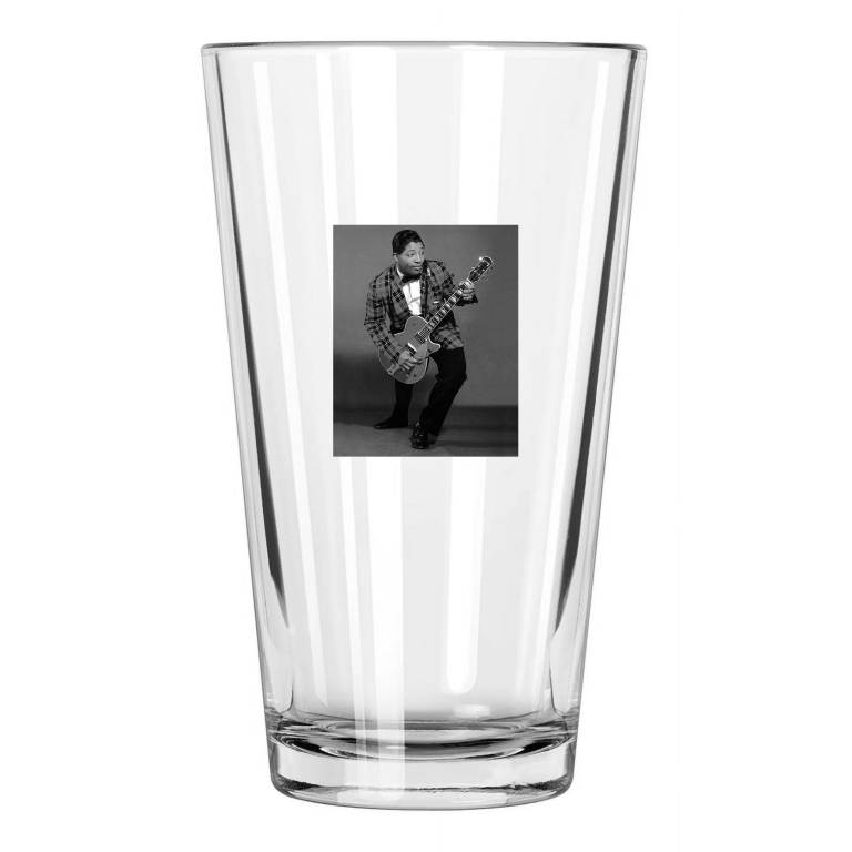 Blues Singer Bo Diddley Photo Jazz Music Guitar Pint Beer Drinking Glass