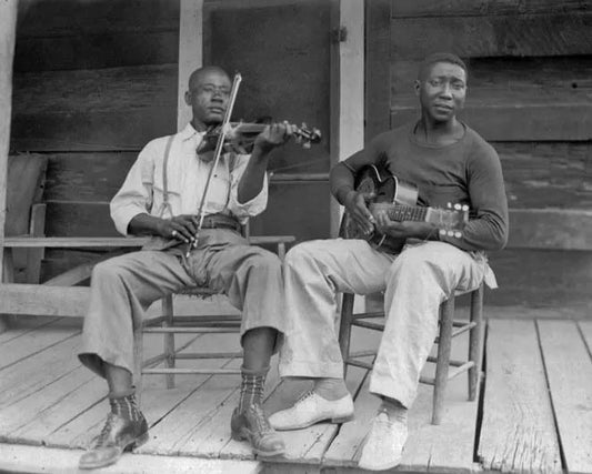 Blues Singer Muddy Waters Glossy Photo With Fiddler Henry Son Sims Print