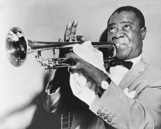 Blues And Jazz Louis Armstrong Glossy Photo Music Print Trumpter Poster