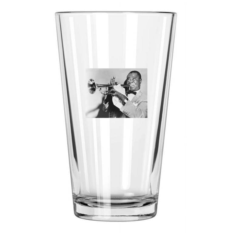 Blues And Jazz Louis Armstrong Photo Music Trumpter Pint Beer Drinking Glass