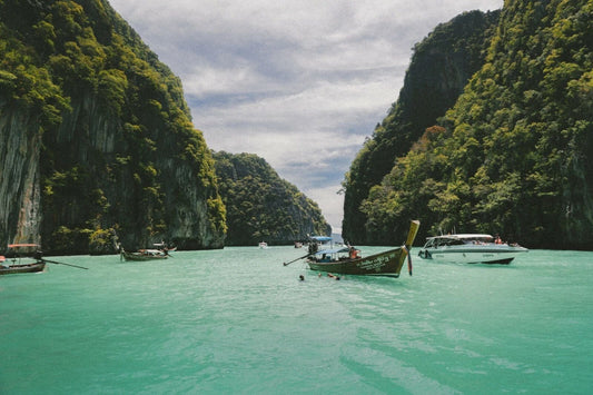 Boats In Long Tail Alley River Vietnam Asia Keychain Picture Keychain Water