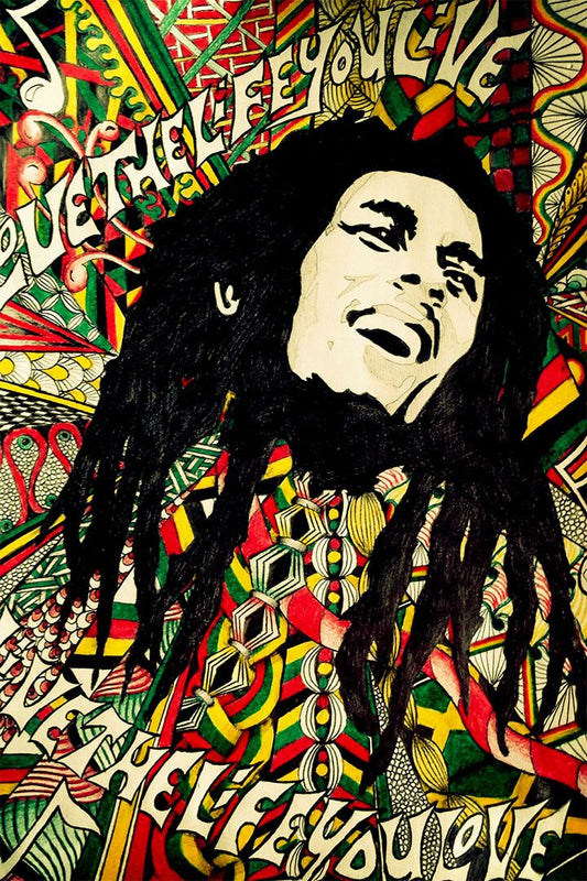 Bob Marley Reggae Natural Mystic Painting Print Wall Home Decor Jigsaw Puzzle