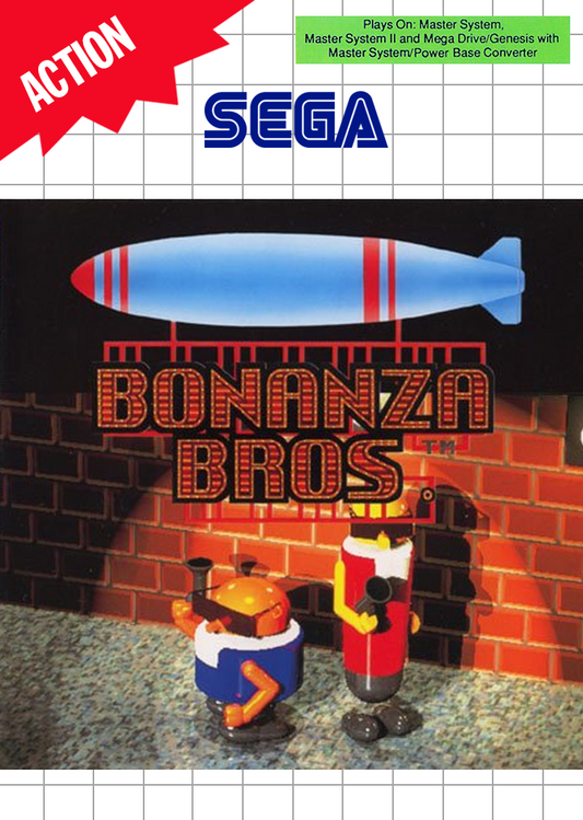 Bonanza Bros. Sega Master System Print Poster