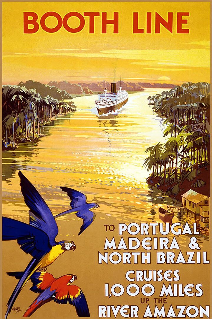 Booth Line 1930S Amazon River Vintage Style Cruise Line Jigsaw Puzzle