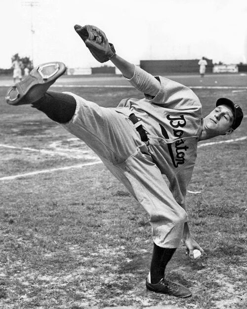 Boston Braves Warren Spahn Glossy Photo Warming Up Print Poster Hof 73
