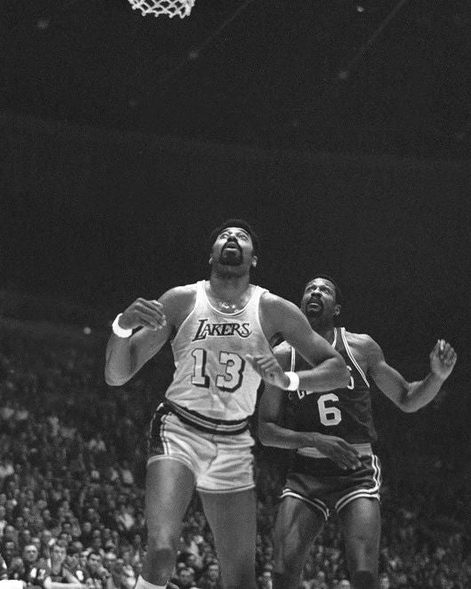 Boston Celtics Bill Russell Vs La Lakers Wilt Chamberlain Photo Poster