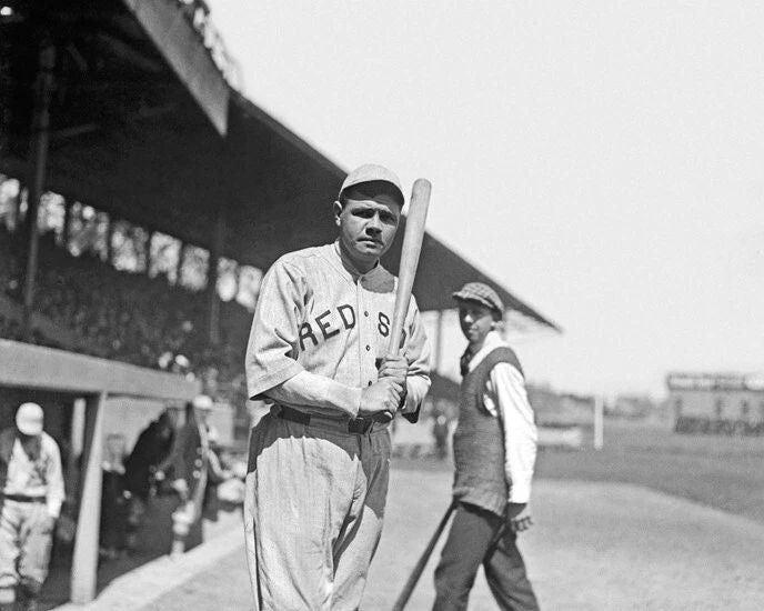 Boston Red Sox Babe Ruth Glossy Magnet Baseball Print 'Great Bambino' Magnet