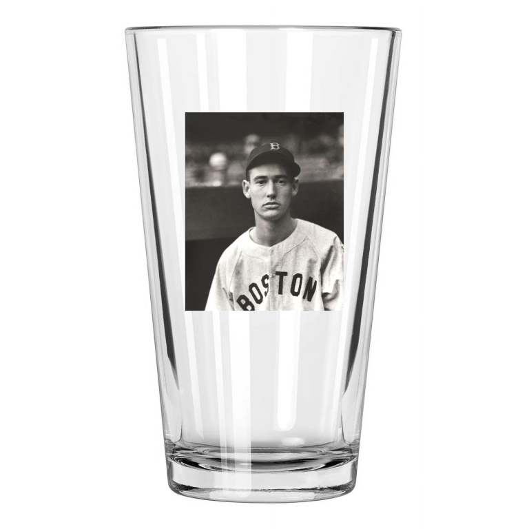 Boston Red Sox Ted Williams Photo Baseball Hof 66 Pint Beer Drinking Glass