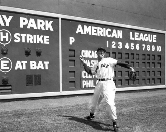Boston Red Sox Ted Williams At Fenway Park Glossy Photo Print Poster