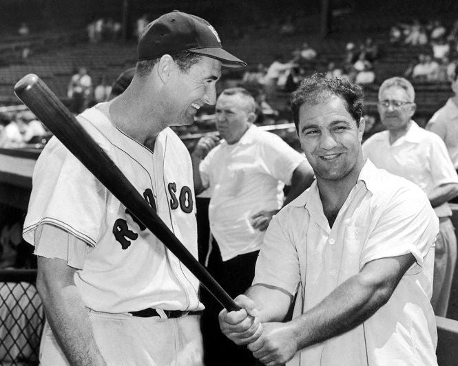 Boston Red Sox Ted Williams With Rocky Marciano Magnet Print Baseball Magnet