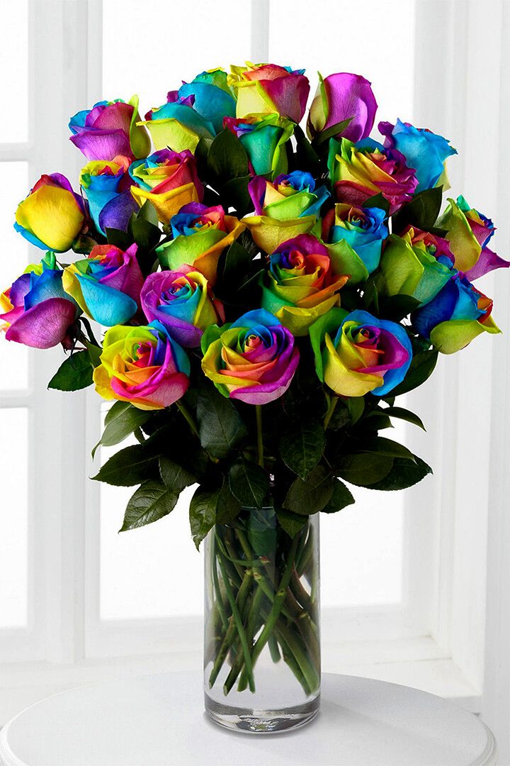 Bouquet Of Rainbow Roses Art Print Decor Jigsaw Puzzle