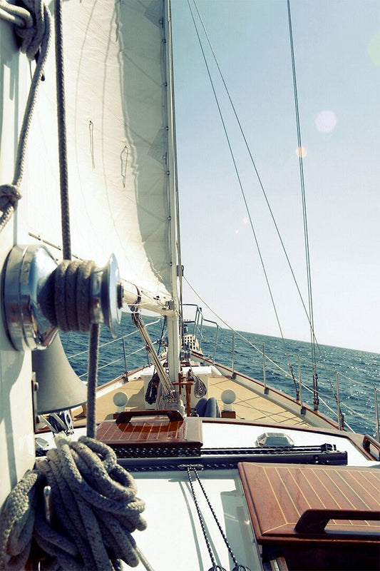 Bow Of Sailboat At Sea Print Canvas Jigsaw Puzzle