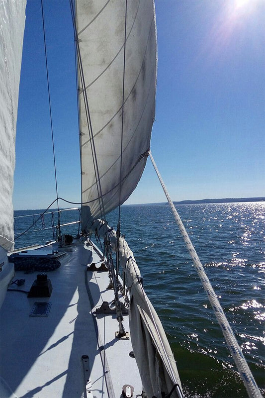 Bow Of Sailboat At Sea Watercraft Print Jigsaw Puzzle