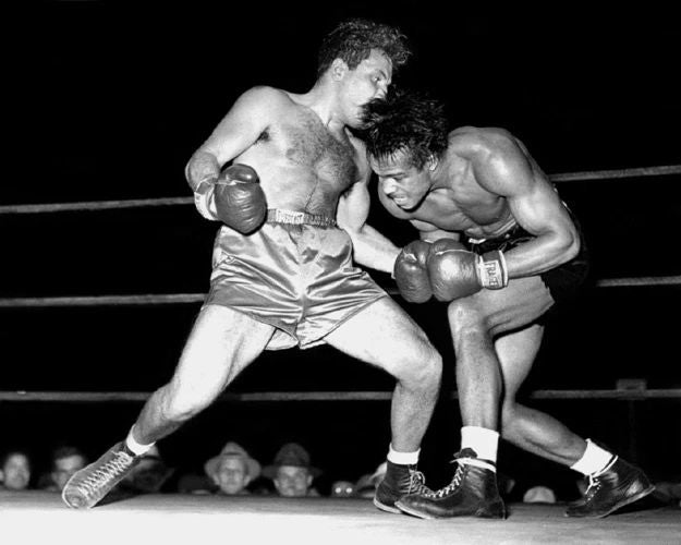 Boxer 'The Raging Bull' Jake Lamotta Vs Bob Satterfield Glossy Keychain Keychain