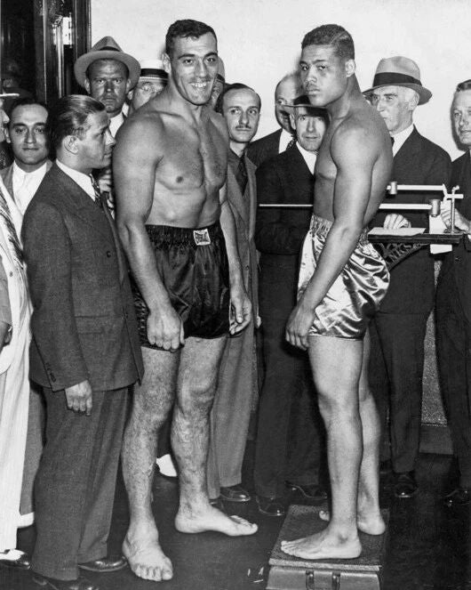 Boxers Joe Louis Vs Primo Carnera Keychain Heavyweight Fight Print Weigh Ins