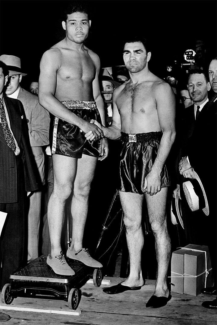 Boxers Max Schmeling Whispering To Joe Louis Wall Art Home Decor Poster