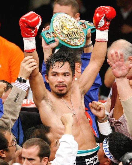Boxing World Champion Manny Pacman Pacquiao Photo With Belt Print Poster