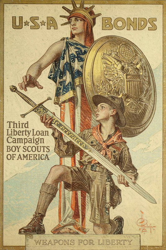 Boy Scouts Liberty Loan World War 1 Vintage Style Wall Art Home Poster