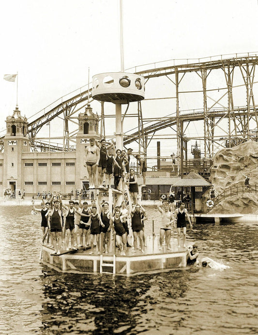 Boys Swimming At Starlight Park Old Vintage Retro Magnet Reprint