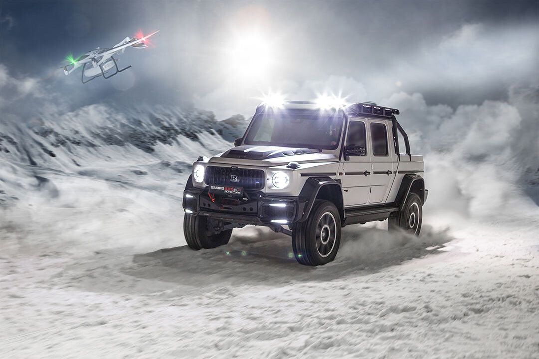 Brabus 800 Adventure Xlp White Suv Snowy Road Home Decor Jigsaw Puzzle