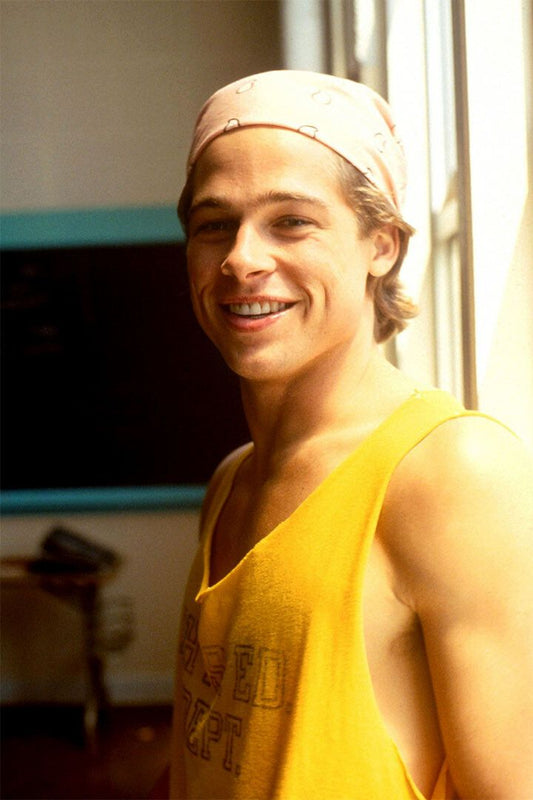 Brad Pitt Young Long Hair Print Painting Jigsaw Puzzle