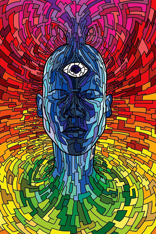 Brain Eye Face Colorful Figure Painting Print Jigsaw Puzzle