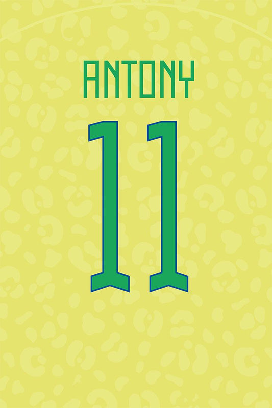 Brazil #11 Antony Matheus World Soccer Championship Wall Decor Poster